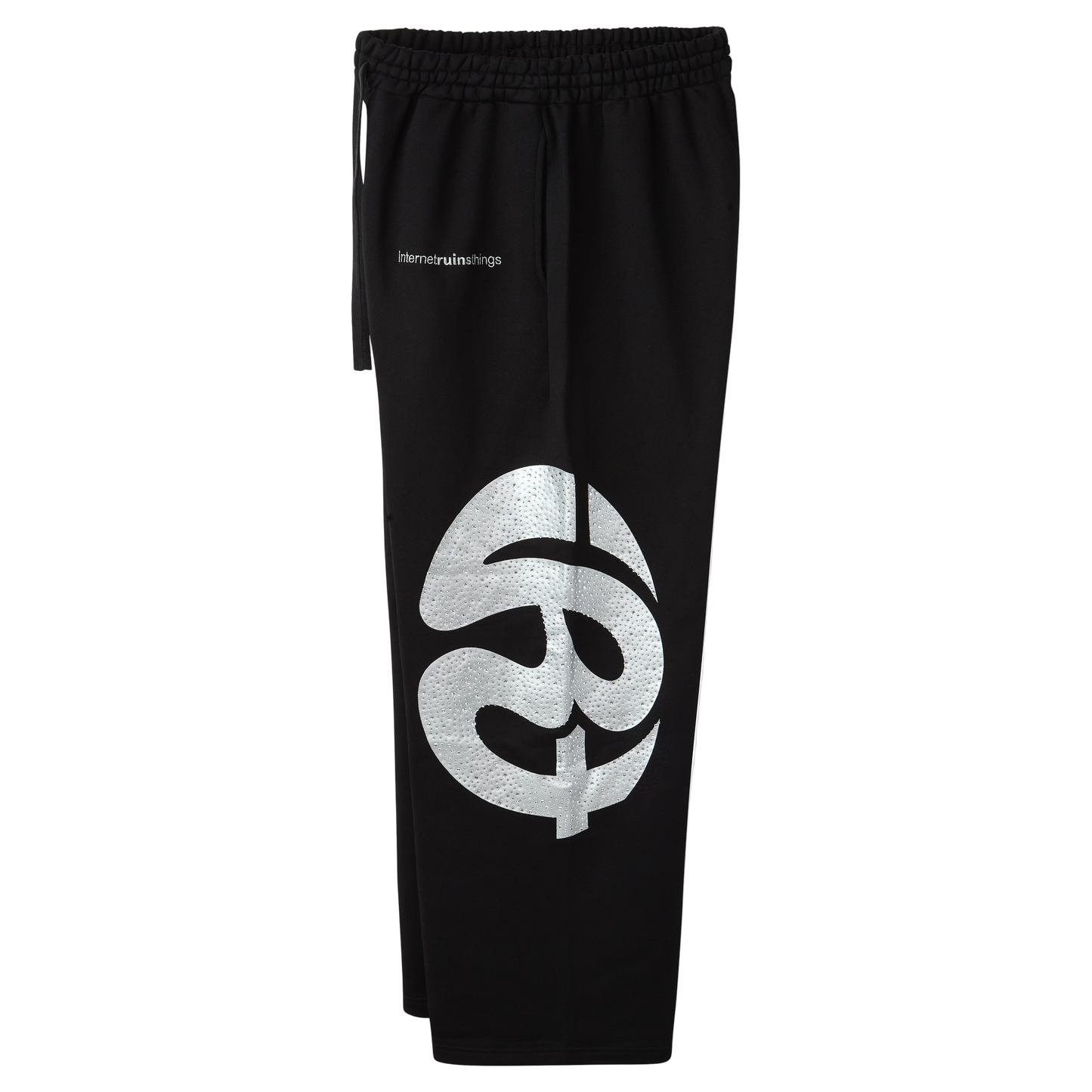 BLACK CRYSTAL GLOBE SWEATPANTS