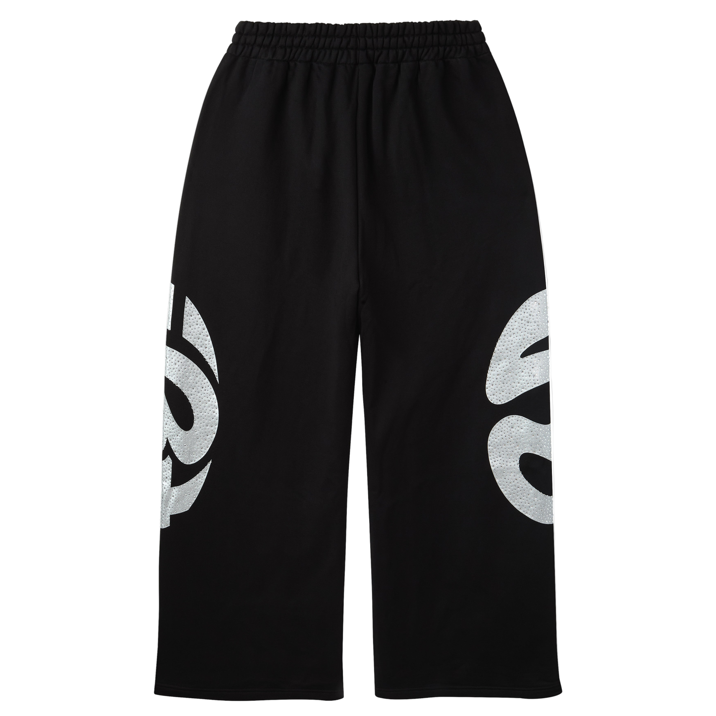 BLACK CRYSTAL GLOBE SWEATPANTS