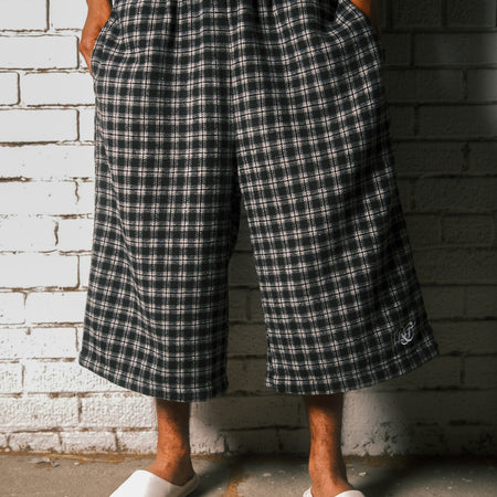 PLAID LOUNGE SHORTS (Black)