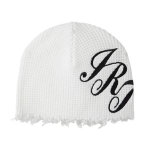 SCRIPT WAFFLE BEANIE (WHITE)
