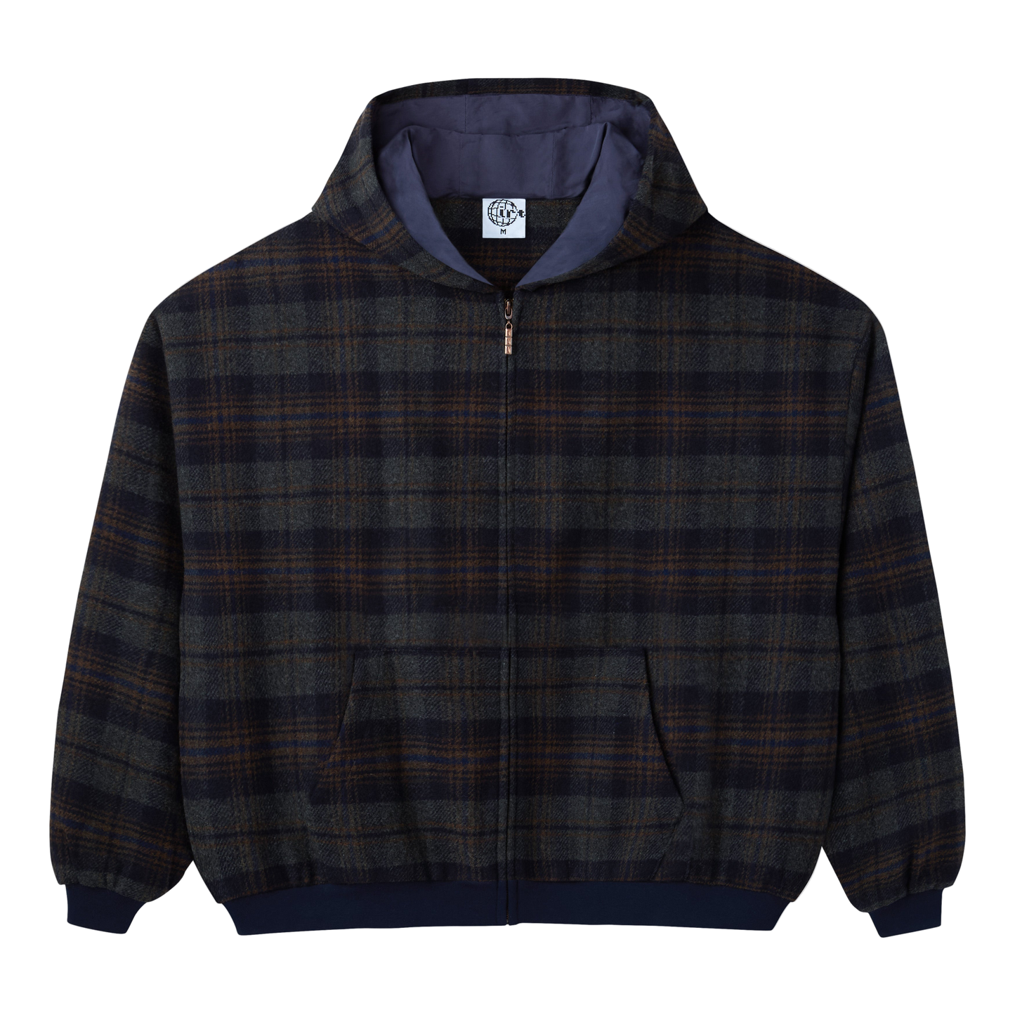 PLAID PATCH ZIP UP
