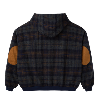 PLAID PATCH ZIP UP