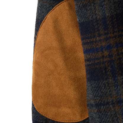 PLAID PATCH ZIP UP