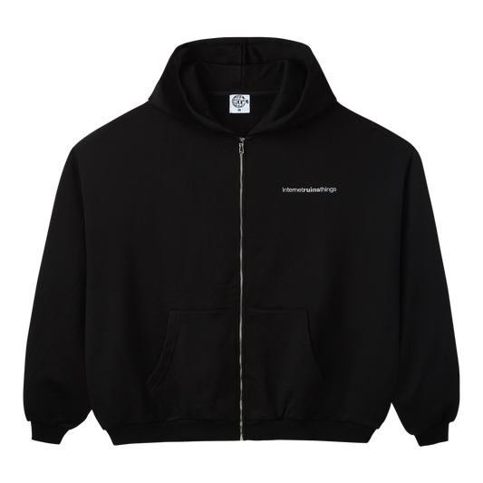 BLACK CRYSTAL GLOBE ZIP UP