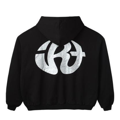 BLACK CRYSTAL GLOBE ZIP UP