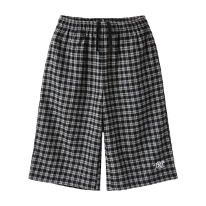 PLAID LOUNGE SHORTS (Black)
