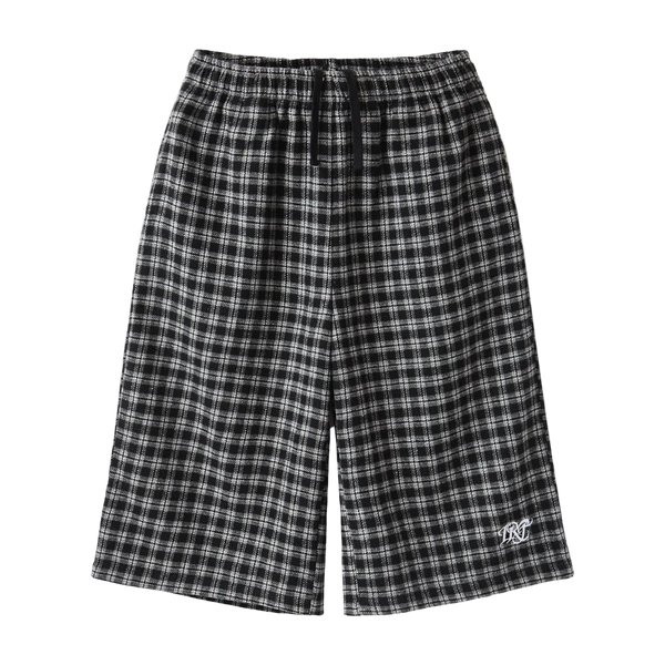 
    
      PLAID LOUNGE SHORTS (Black)
    
